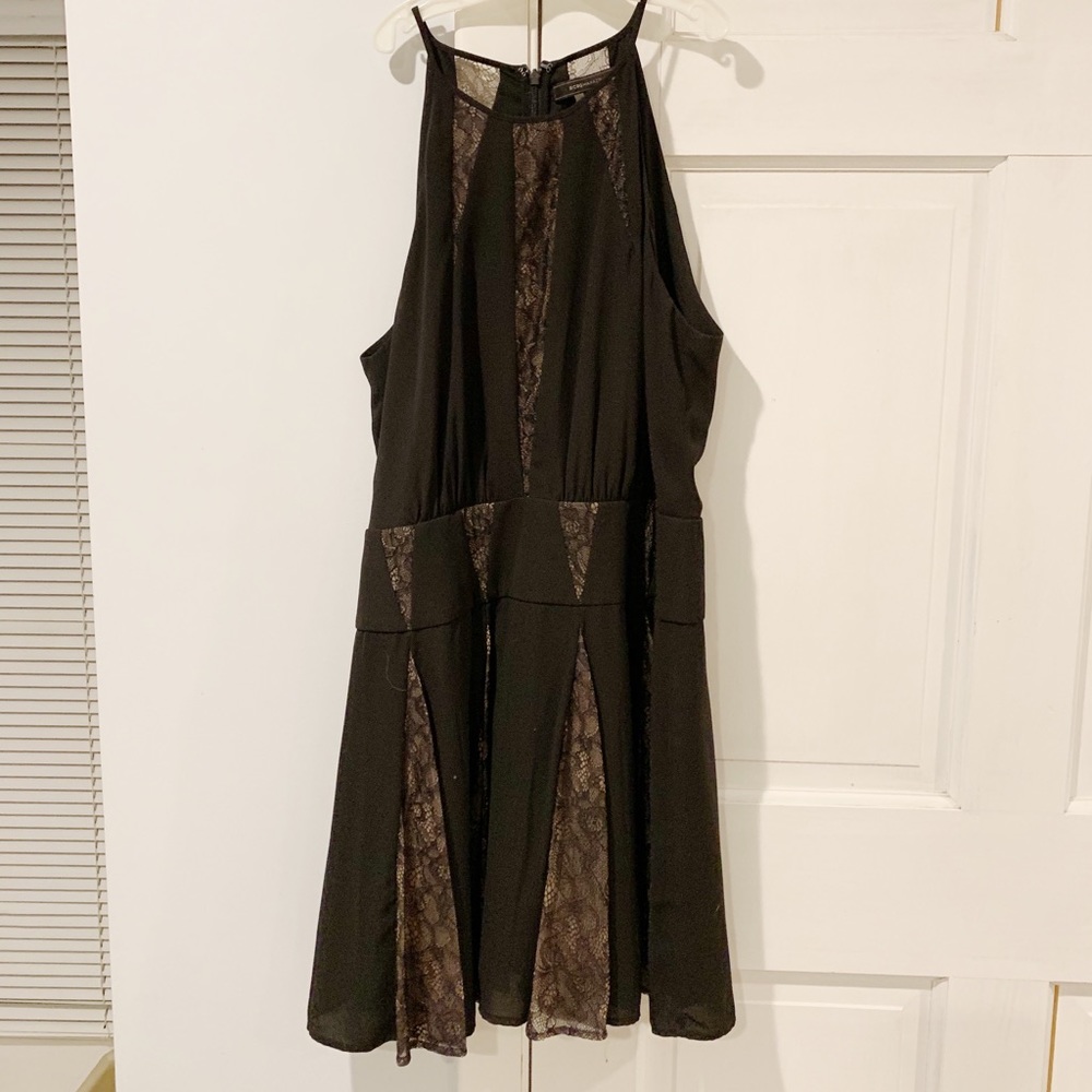 BCBG black dress with lace details